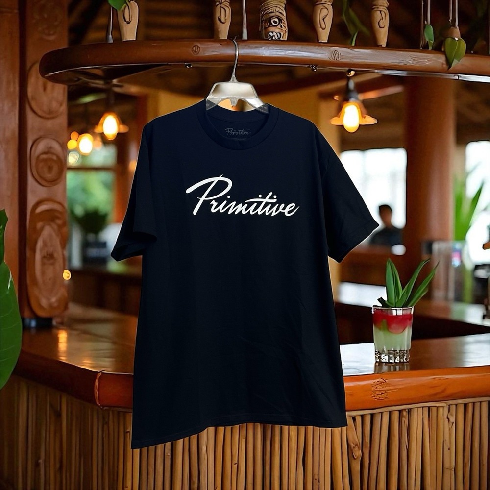 Primitive Skateboarding Shirt Men's Size XL Black With White Logo Accent